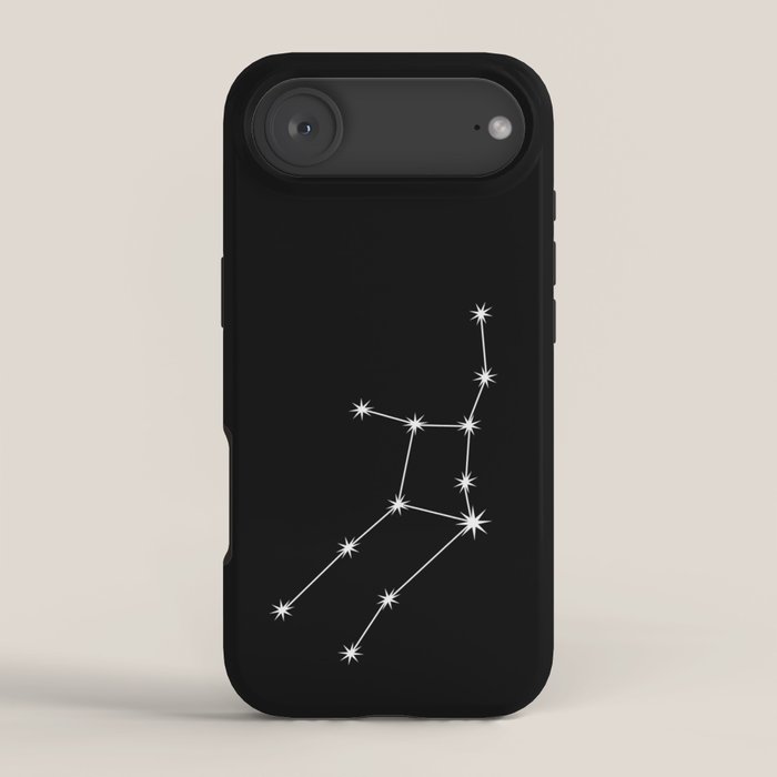 Virgo Zodiac Star Constellation Line Art Black iPhone Case Gallery Image 2