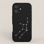 Virgo Zodiac Star Constellation Line Art Black iPhone Case Gallery Image 1