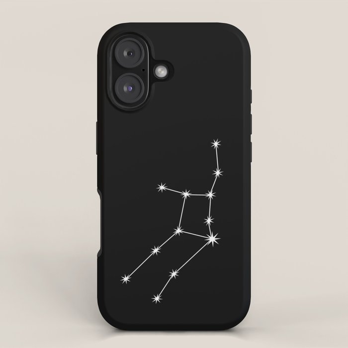 Virgo Zodiac Star Constellation Line Art Black iPhone Case Gallery Image 1