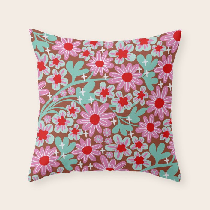 Happy flowers II Throw Pillow Gallery Image 6
