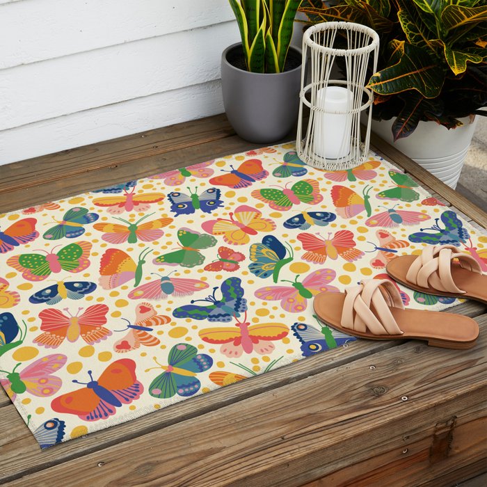 Butterfly world Outdoor Rug Gallery Image 2