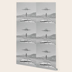 Steady As She Goes; aircraft coming in for an island landing black and white photography- photographs Wallpaper Gallery Image 2