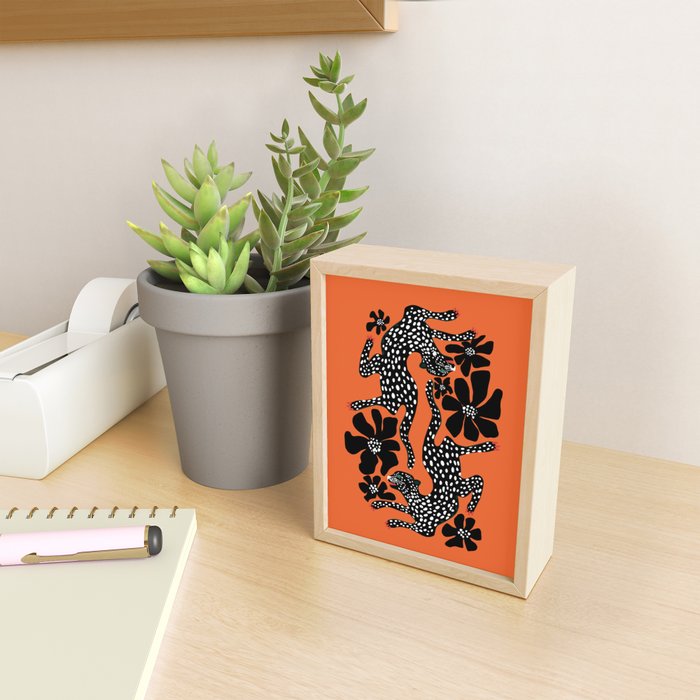 Fashionable black cheetah dance Mini Art Print Gallery Image 2