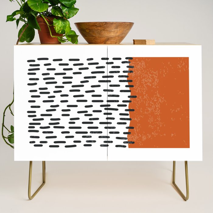 White Background Mid Century Modern Minimalist Rothko Inspired Color Field Red Rain With Lines Geometric Style Credenza Gallery Image 1