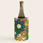 Retro 60s 70s Maximalist Floral Gingham Flowers Pattern in Green Pink Yellow Orange Wine Chiller Gallery Image 3