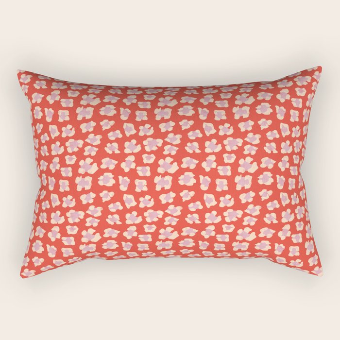 Dopamine Leopard Print In Red And Pink Rectangular Pillow Gallery Image 2
