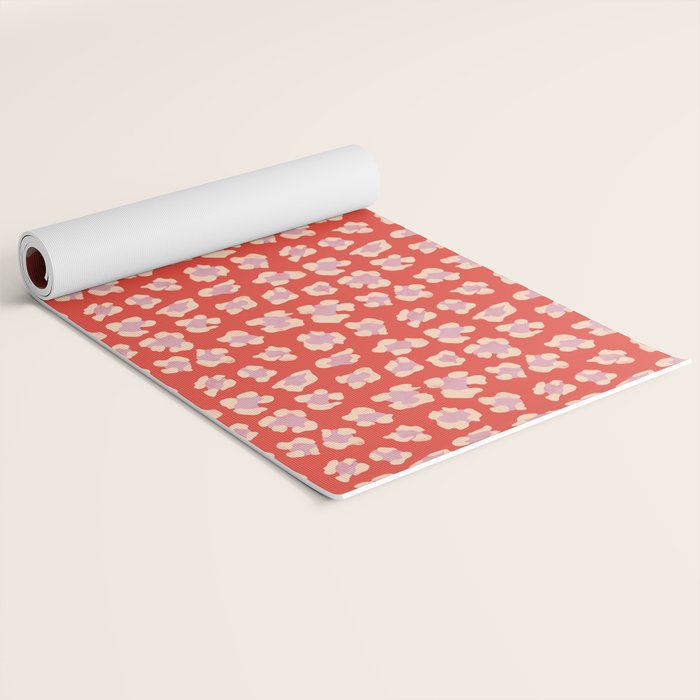 Dopamine Leopard Print In Red And Pink Yoga Mat Gallery Image 2