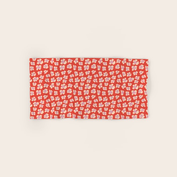Dopamine Leopard Print In Red And Pink Bath Towel Gallery Image 1