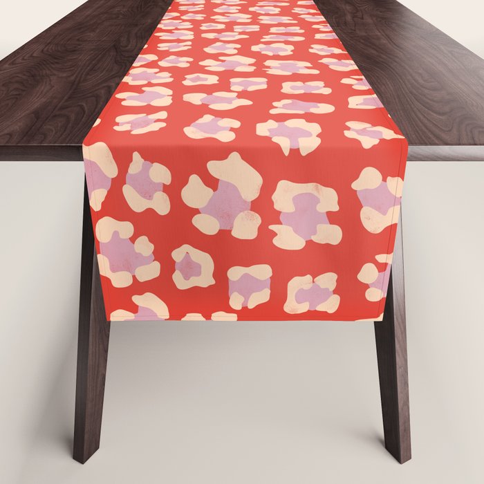 Dopamine Leopard Print In Red And Pink Table Runner Gallery Image 1
