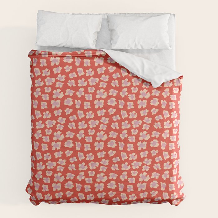 Dopamine Leopard Print In Red And Pink Duvet Cover Gallery Image 2