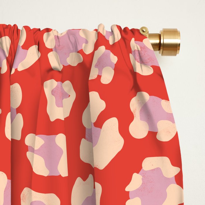 Dopamine Leopard Print In Red And Pink Window Curtain Gallery Image 2