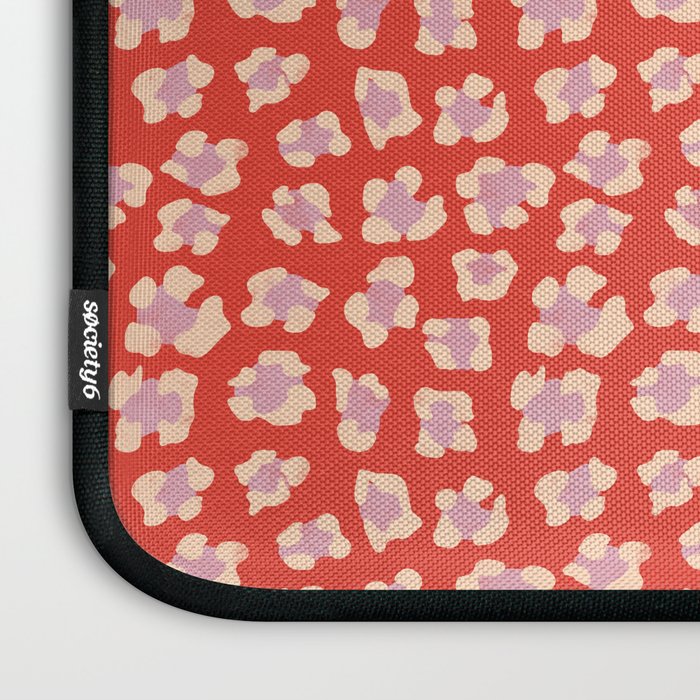 Dopamine Leopard Print In Red And Pink Laptop Sleeve Gallery Image 3