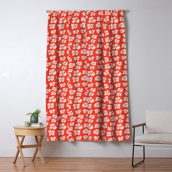 Dopamine Leopard Print In Red And Pink Window Curtain Gallery Image 1