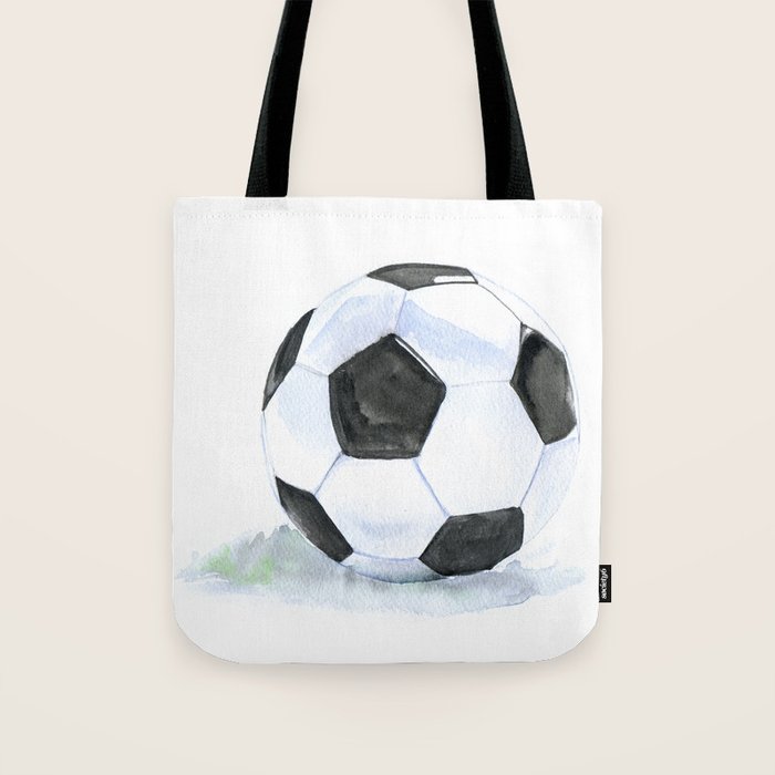 Soccer Ball Watercolor Tote Bag Gallery Image 1