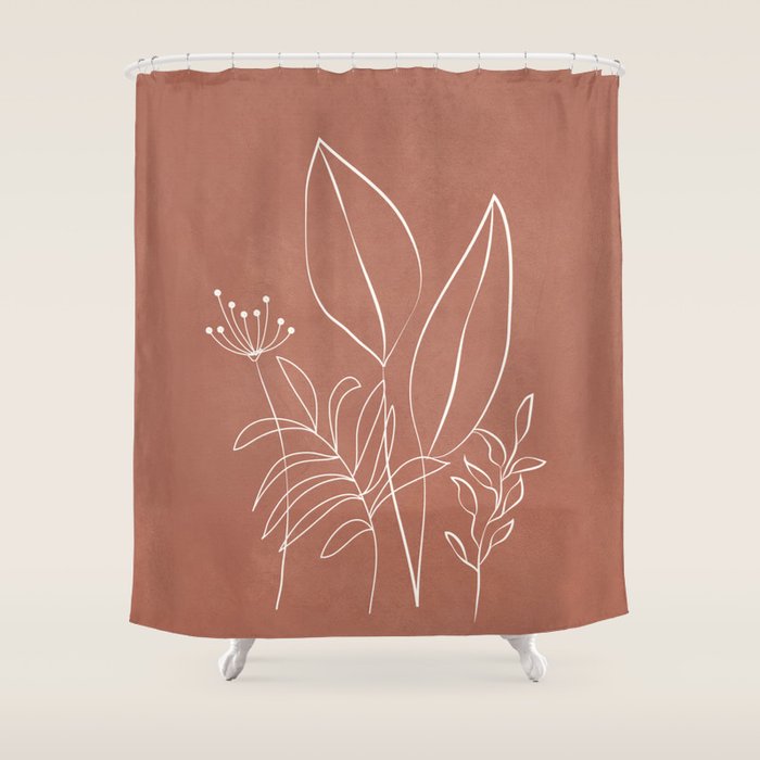 Tropical Outline 11 Shower Curtain Gallery Image 1