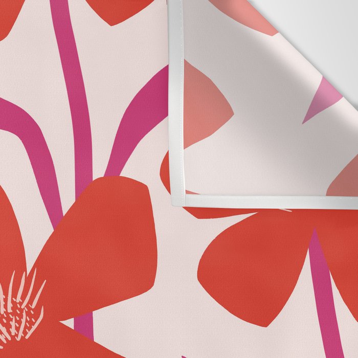 Red and Pink Floral Pattern Wall Tapestry Gallery Image 3