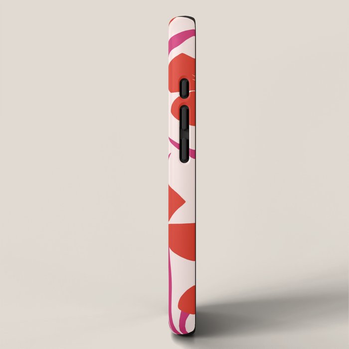 Red and Pink Floral Pattern iPhone Case Gallery Image 2