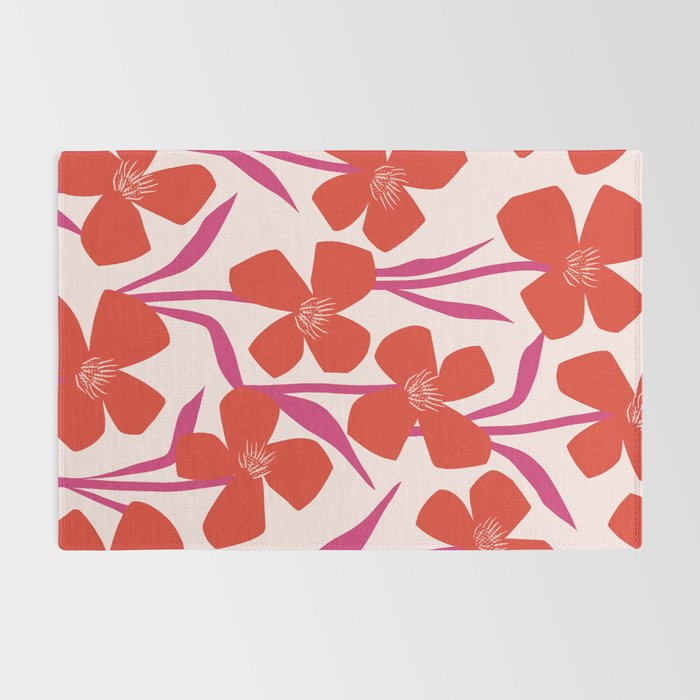 Red and Pink Floral Pattern Rug Gallery Image 2