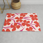 Red and Pink Floral Pattern Rug Gallery Image 1