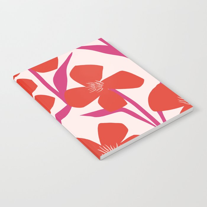 Red and Pink Floral Pattern Notebook Gallery Image 2