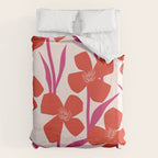 Red and Pink Floral Pattern Duvet Cover Gallery Image 6