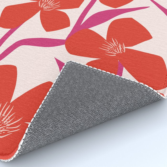 Red and Pink Floral Pattern Rug Gallery Image 4