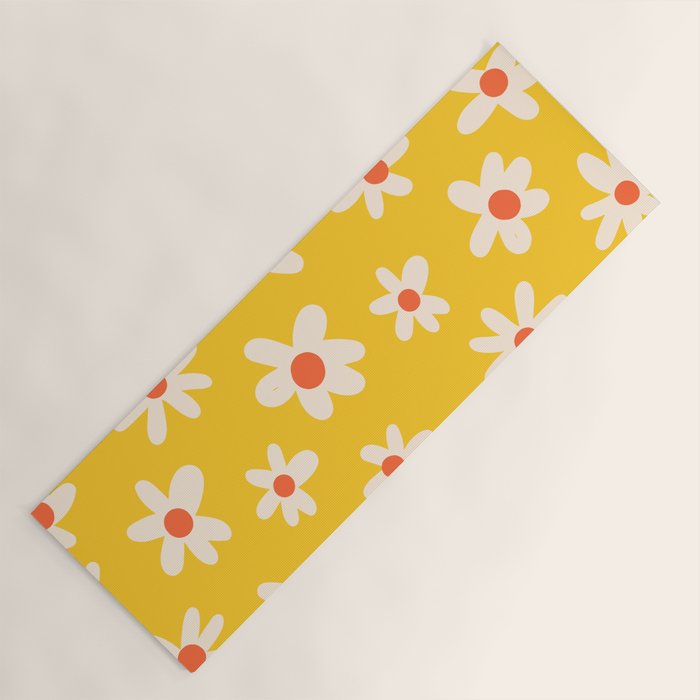 Happy Golden Daisies | Yellow Daisies | Summer Flowers Yoga Mat Gallery Image 1