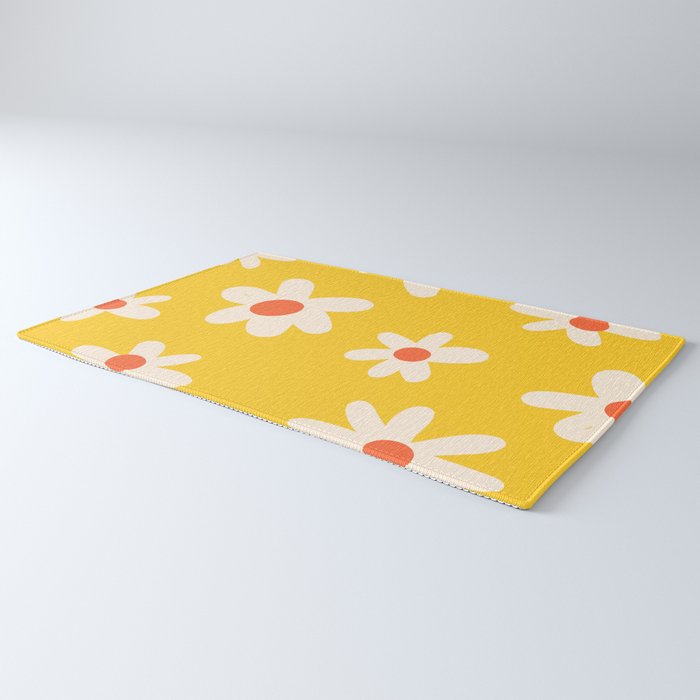 Happy Golden Daisies | Yellow Daisies | Summer Flowers Rug Gallery Image 3