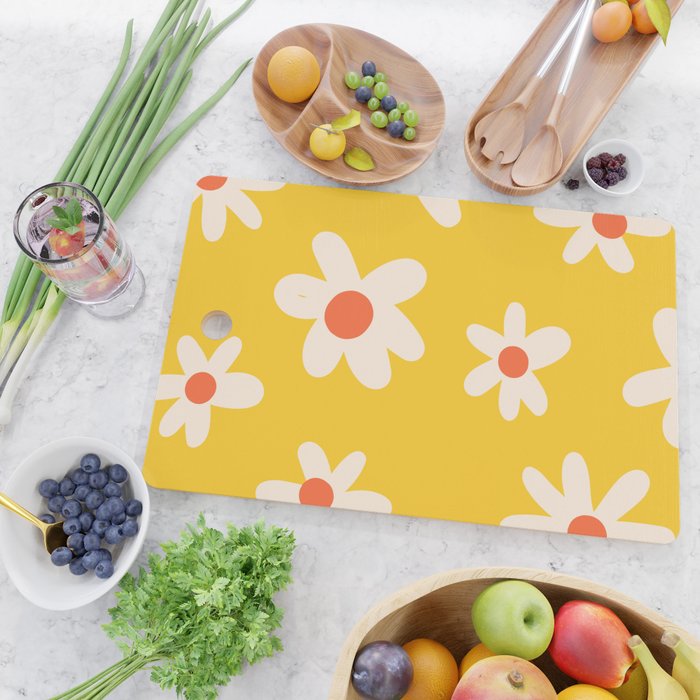 Happy Golden Daisies | Yellow Daisies | Summer Flowers Cutting Board Gallery Image 2