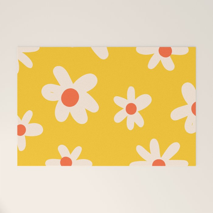 Happy Golden Daisies | Yellow Daisies | Summer Flowers Welcome Mat Gallery Image 1