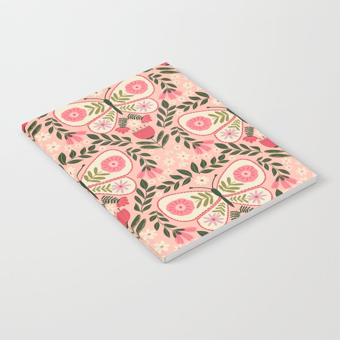 Folk Butterfly Pattern - Peach Notebook Gallery Image 2