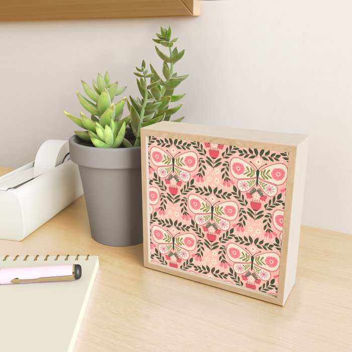Folk Butterfly Pattern - Peach Mini Art Print Gallery Image 2
