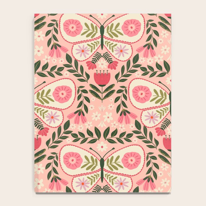 Folk Butterfly Pattern - Peach Notebook Gallery Image 4