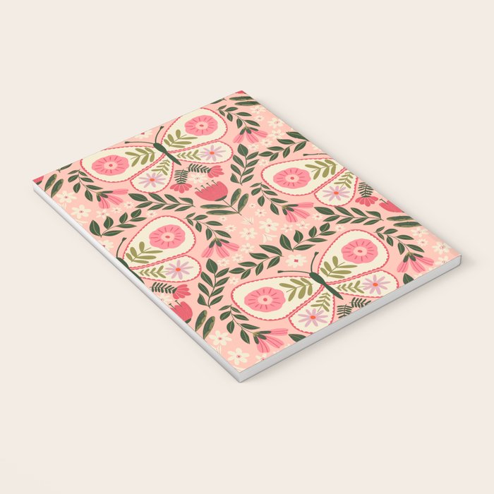 Folk Butterfly Pattern - Peach Notebook Gallery Image 3