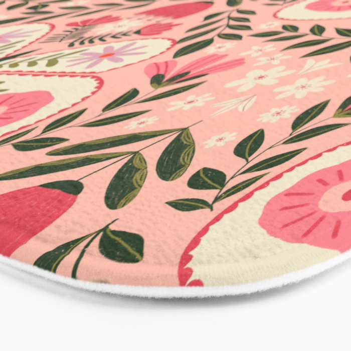 Folk Butterfly Pattern - Peach Bath Mat Gallery Image 3