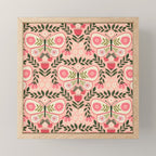 Folk Butterfly Pattern - Peach Mini Art Print Gallery Image 1