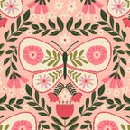 Folk Butterfly Pattern - Peach Coffee Mug Gallery Image 2