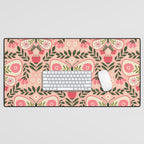 Folk Butterfly Pattern - Peach Desk Mat Gallery Image 1