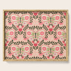 Folk Butterfly Pattern - Peach Serving Tray Gallery Image 1
