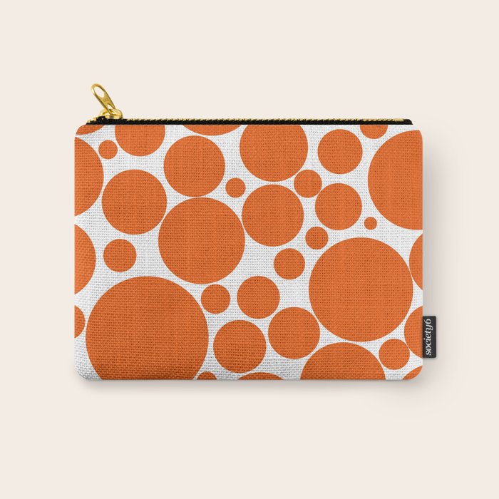 Bubbly Mod Dots Pattern in Burnt Orange and White Carry All Pouch Gallery Image 1