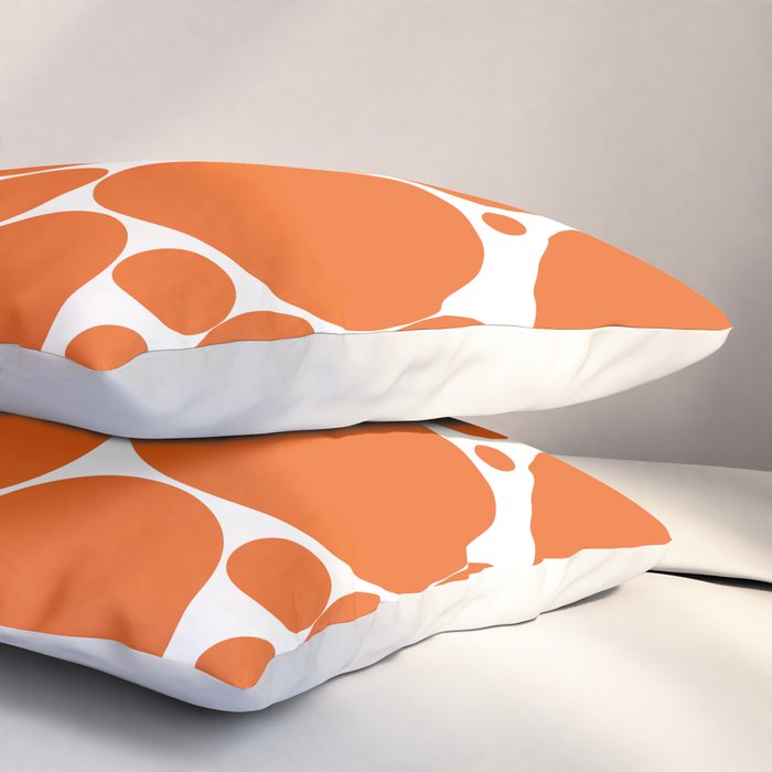 Bubbly Mod Dots Pattern in Burnt Orange and White Pillow Sham Gallery Image 3