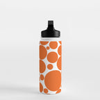 Bubbly Mod Dots Pattern in Burnt Orange and White Water Bottle Gallery Image 3