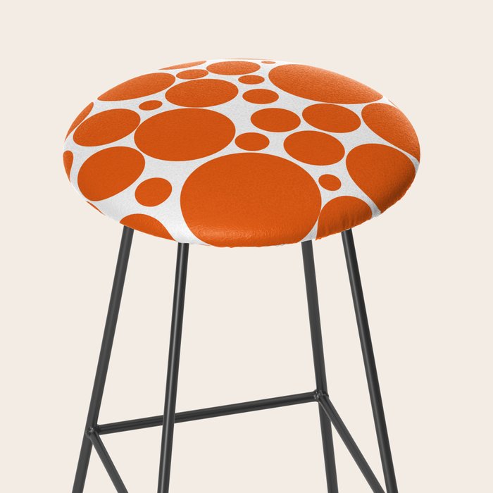 Bubbly Mod Dots Pattern in Burnt Orange and White Stool Gallery Image 2