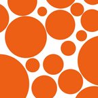 Bubbly Mod Dots Pattern in Burnt Orange and White Coffee Mug Gallery Image 2