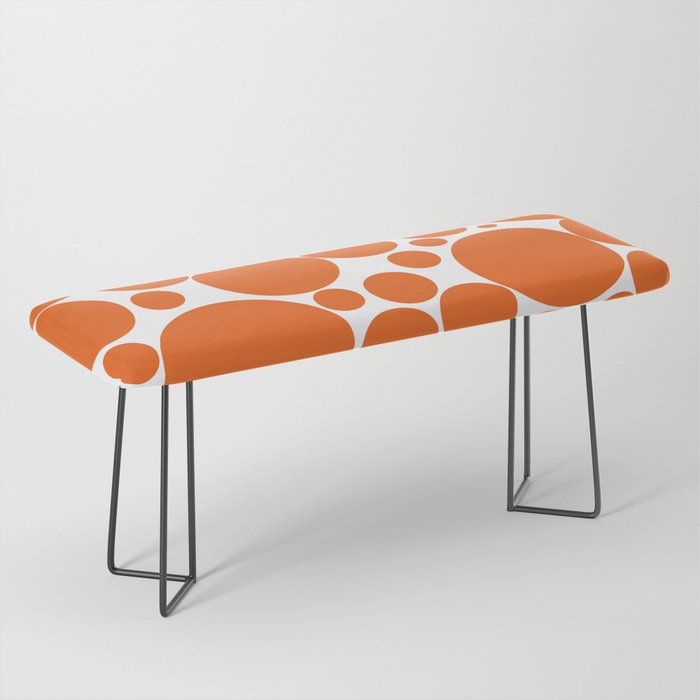 Bubbly Mod Dots Pattern in Burnt Orange and White Bench Gallery Image 1