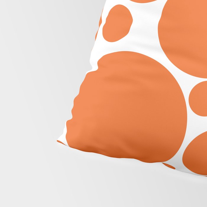 Bubbly Mod Dots Pattern in Burnt Orange and White Pillow Sham Gallery Image 4