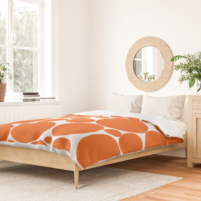 Bubbly Mod Dots Pattern in Burnt Orange and White Duvet Cover Gallery Image 2