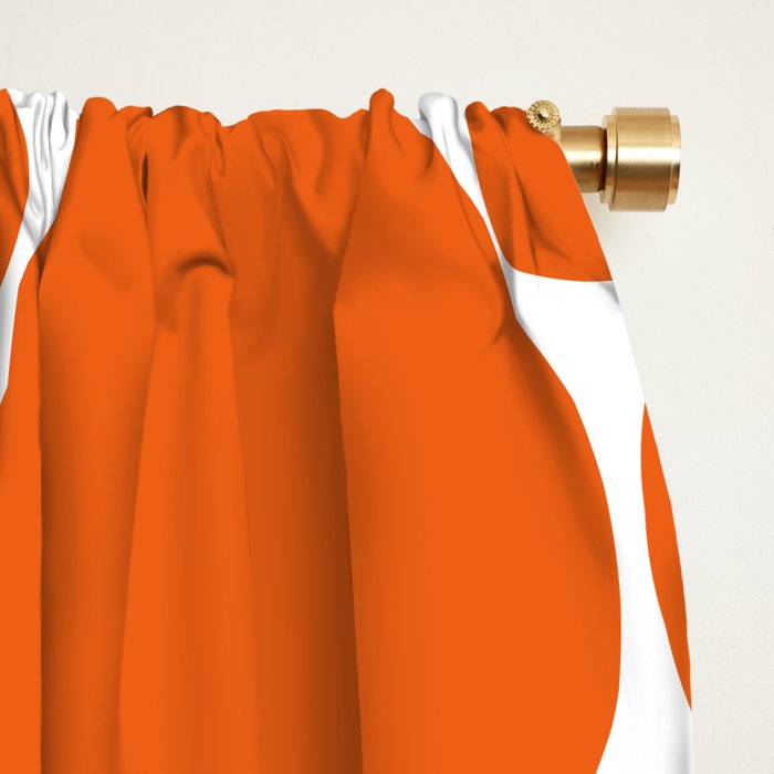 Bubbly Mod Dots Pattern in Burnt Orange and White Window Curtain Gallery Image 2