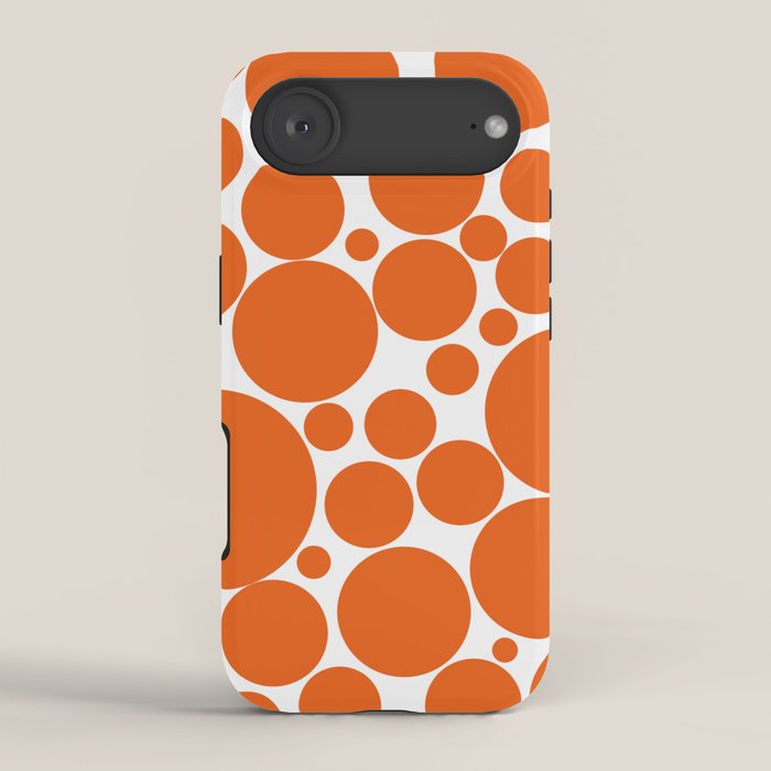 Bubbly Mod Dots Pattern in Burnt Orange and White iPhone Case Gallery Image 2