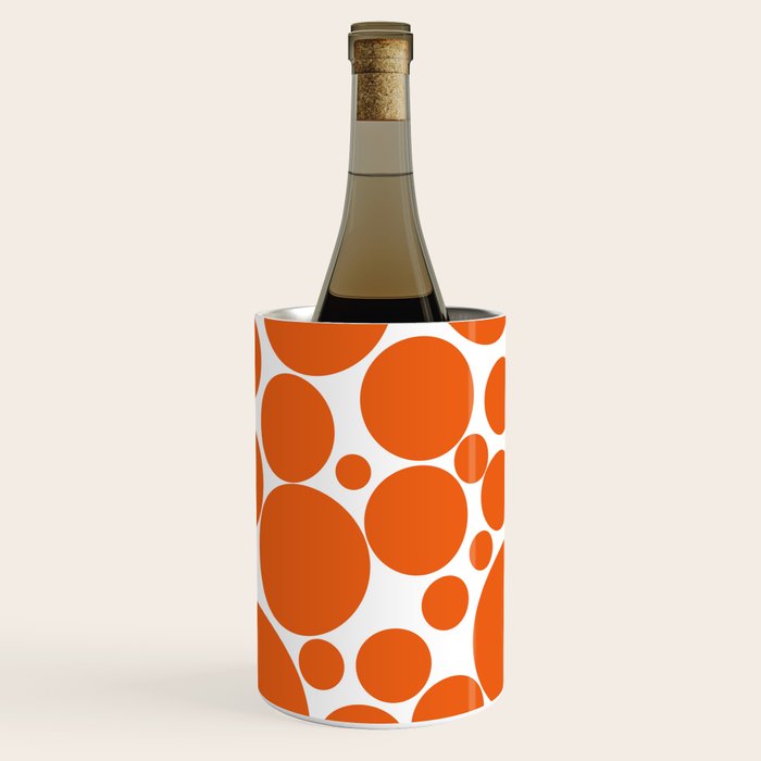 Bubbly Mod Dots Pattern in Burnt Orange and White Wine Chiller Gallery Image 1
